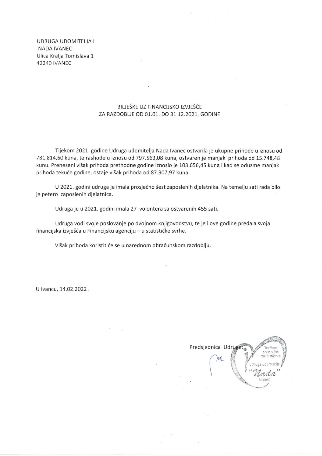 Bilješka uz financijski izvještaj 2021jpg